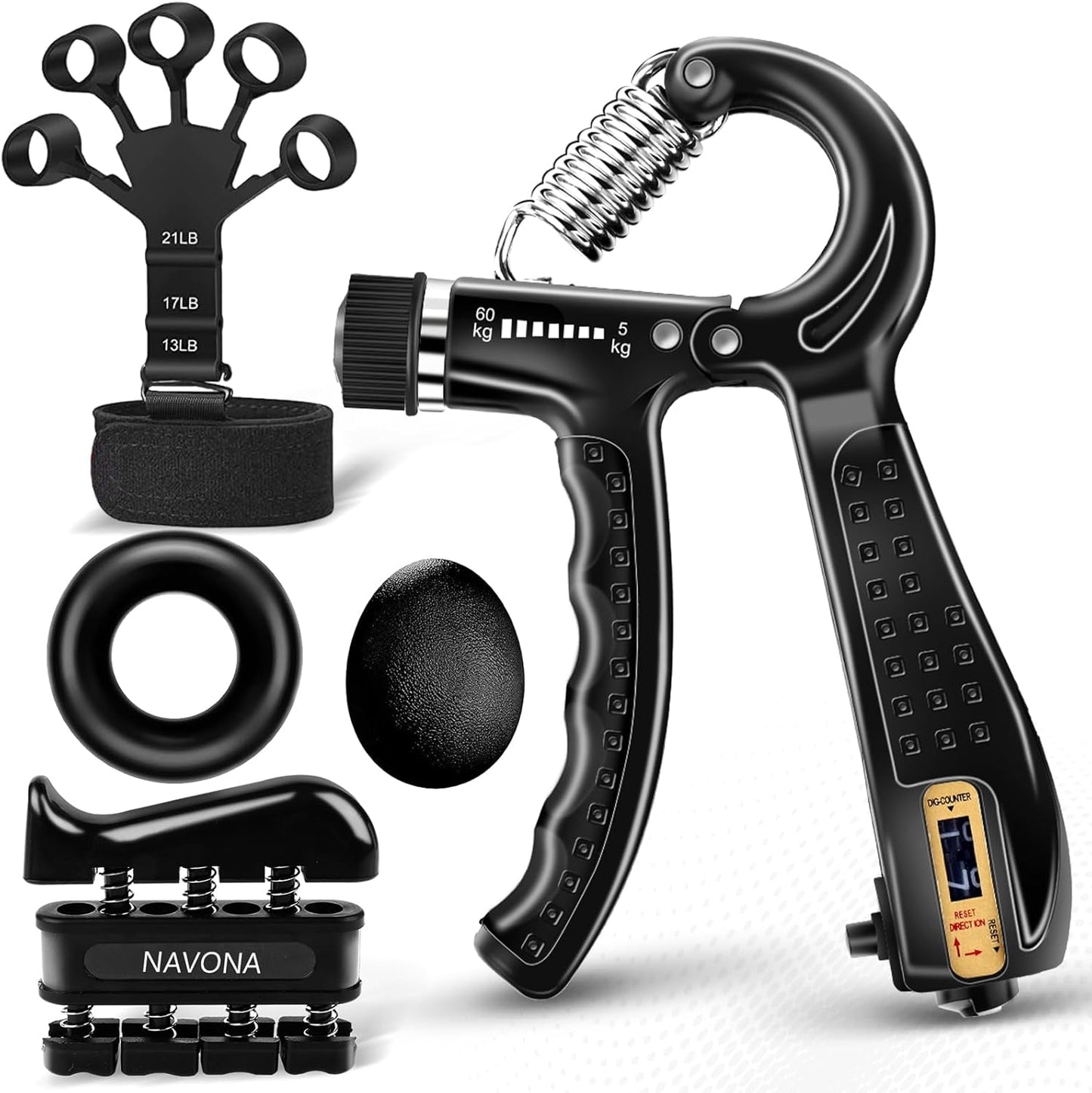 5 PCS Grip Strength Trainer Kit