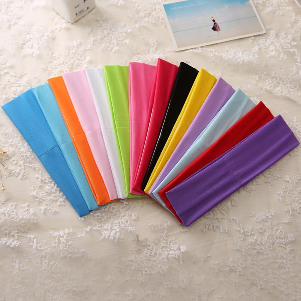 14pcs Mixed Colors Yoga Sports Headbands for Women