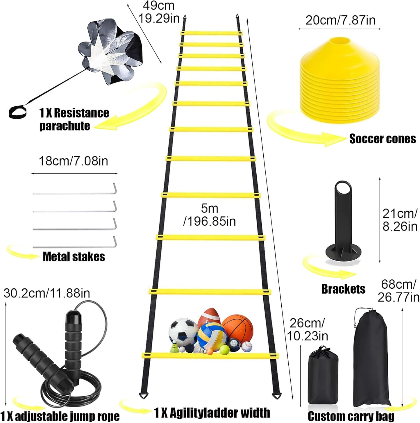 20 ft. Agility Ladder, Speed Training Equipment