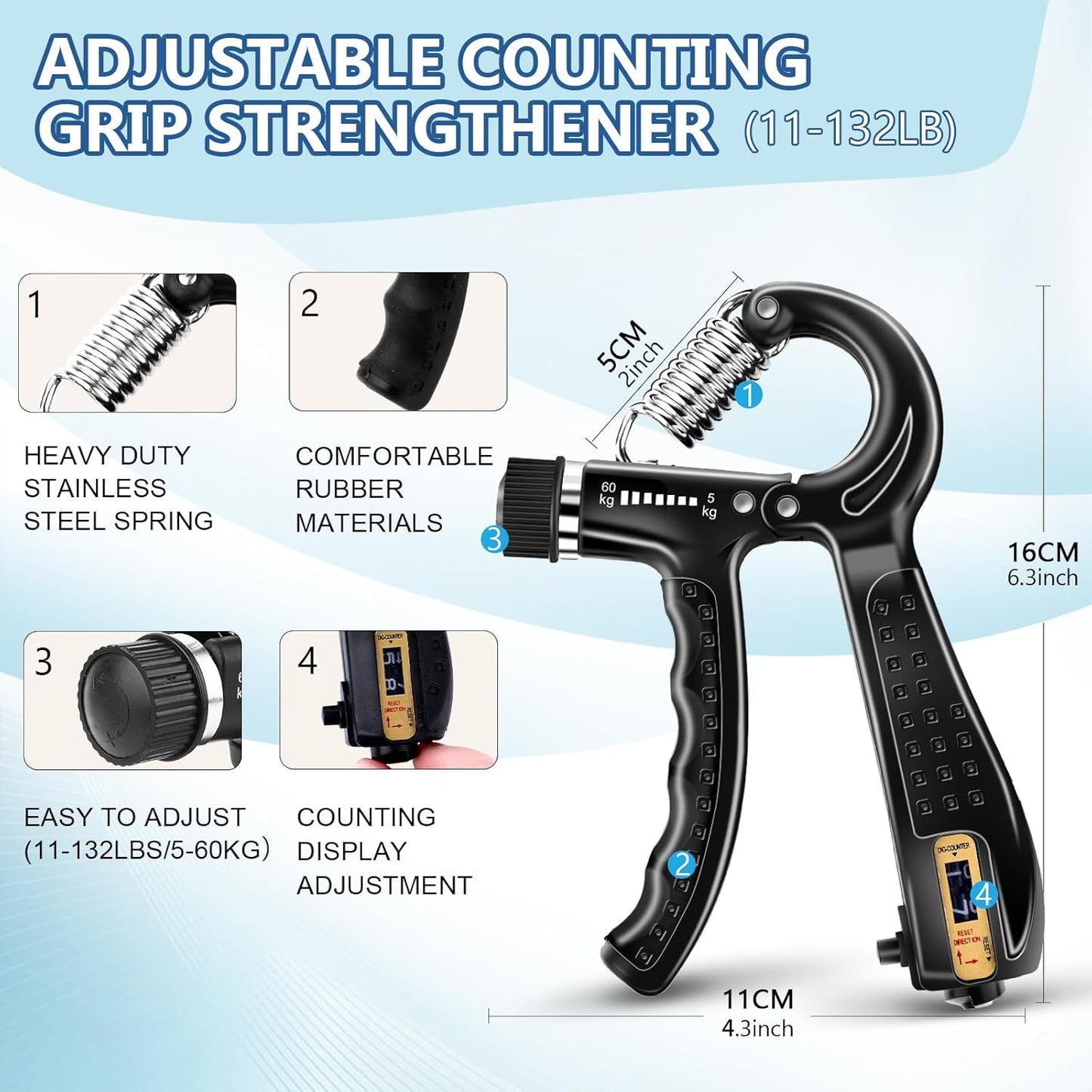 5 PCS Grip Strength Trainer Kit