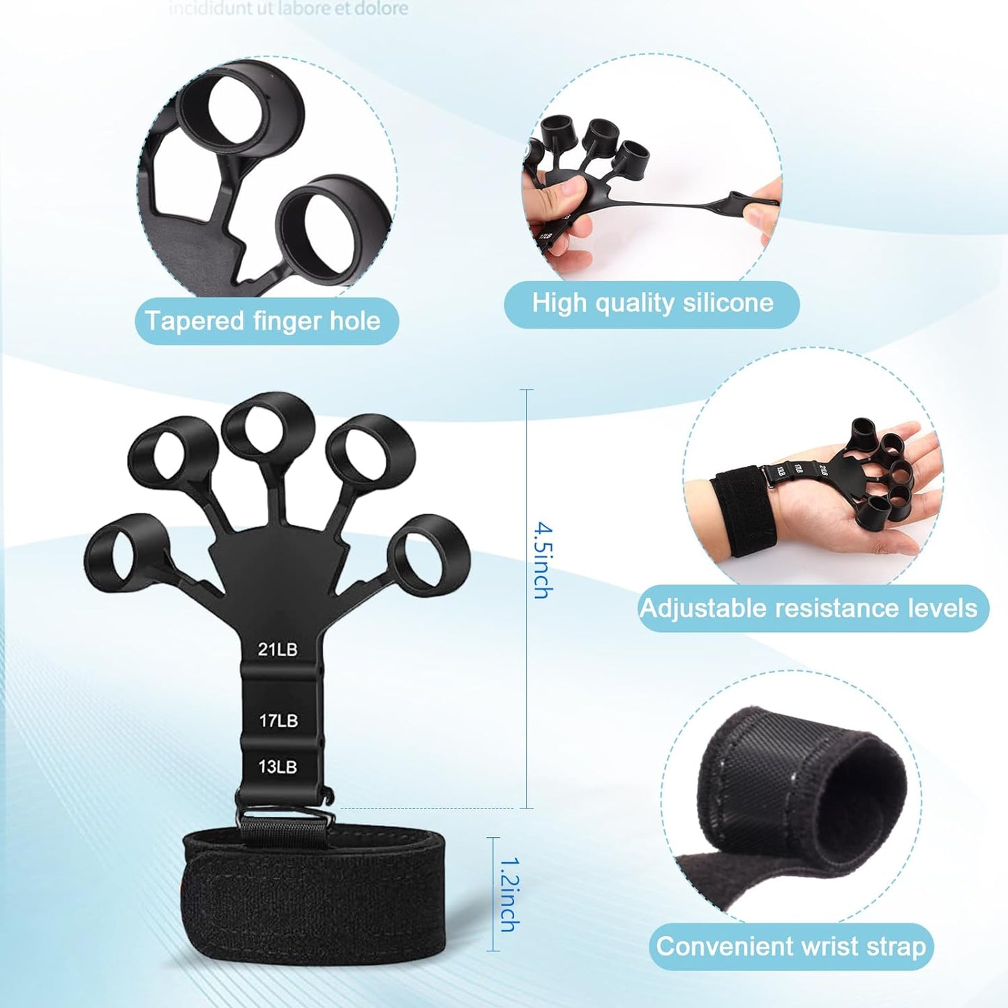 5 PCS Grip Strength Trainer Kit