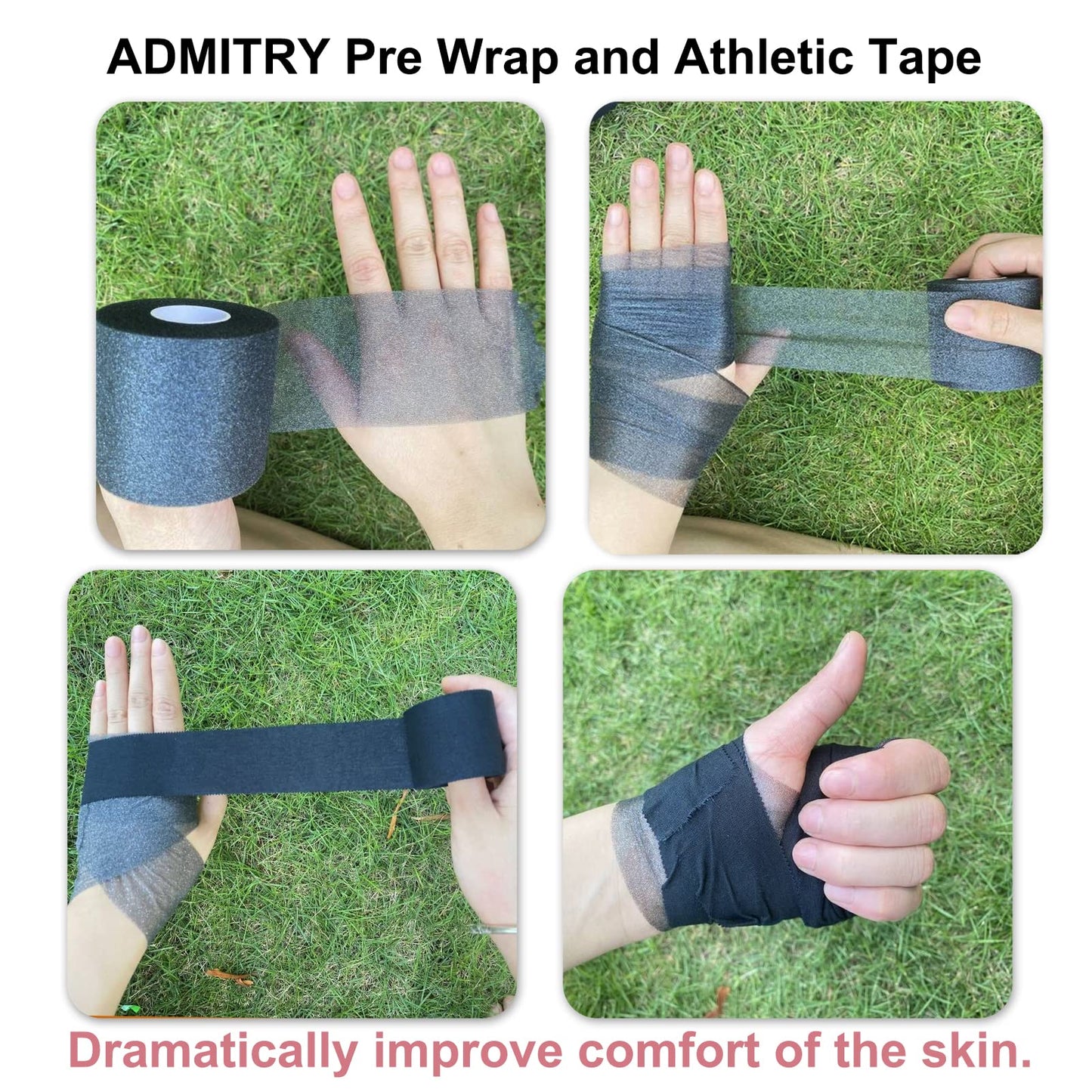 Athletic Tape - 5 Pack White/Black Sports Tape
