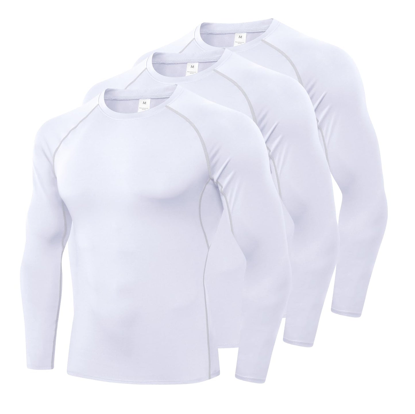 1/3 Pack Mens Compression Shirts Athletic Long Sleeve Sports Running Tops Workout Baselayer Undershirts