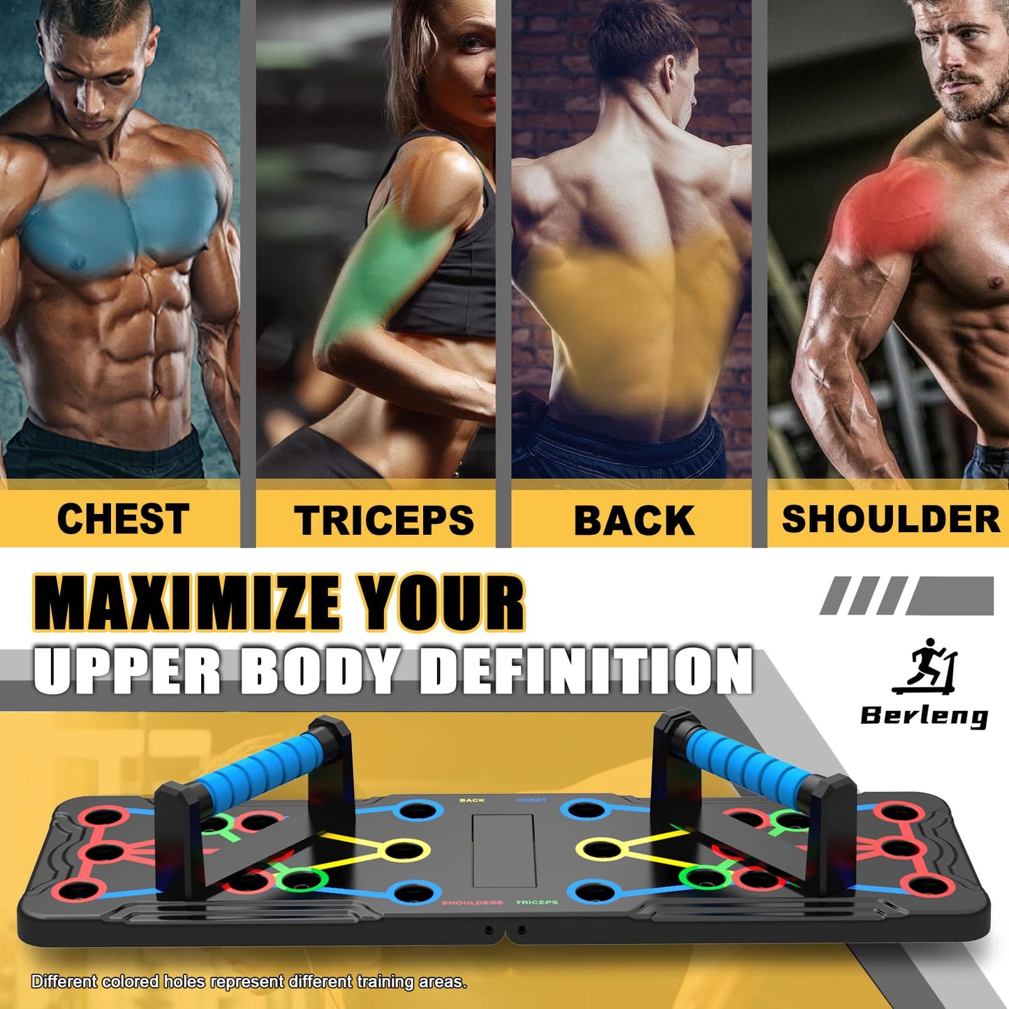 Solid Push Up Board 15 in 1 Home Workout Equipment Multi-Functional Pushup Stands System Fitness Floor Chest Muscle Exercise Professional Equipment Burn Fat Strength Training Arm Men & Women Weights