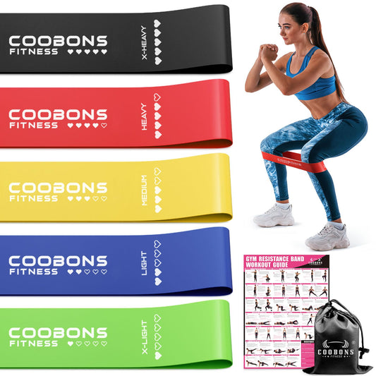 Resistance Bands for Working Out, Exercise Bands for Women & Men, Latex Elastic Bands for Yoga, Pilates, Rehab, Fitness and Home Workout, Strength Bands for Booty